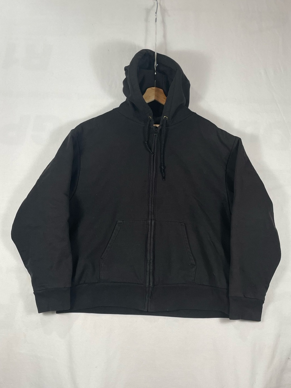 Vintage Camber Full Zip Thermal Waffle Lined Hoodie Black Heavyweight USA Sz 3XL